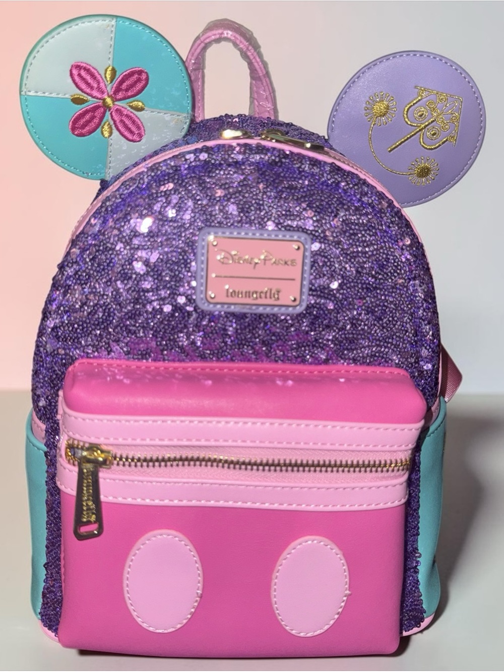 It’s a Small World Main Attraction Mickey Mouse Glitter Mini Backpack